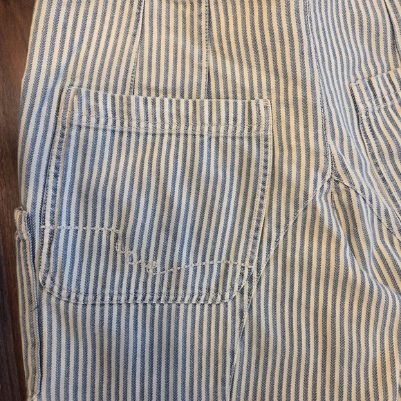 Smooth Sailing Cropped Jeans Striped Lace-Up High-Waisted Pants Size 26 - Picture 5 of 13